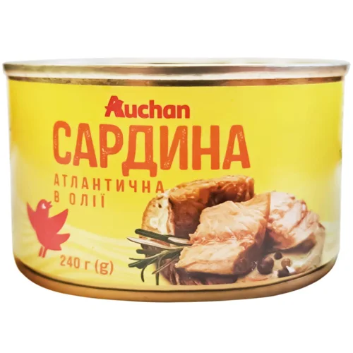 Сардина Auchan атлантична в олії 240г