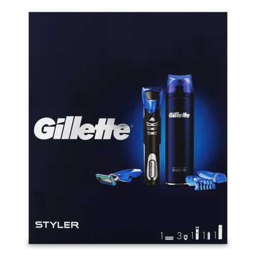 Гель для Гоління Чутлива Шкіра Fusion Gillette 200мл + Електричний Стайлер 2506 Gillette, 1шт