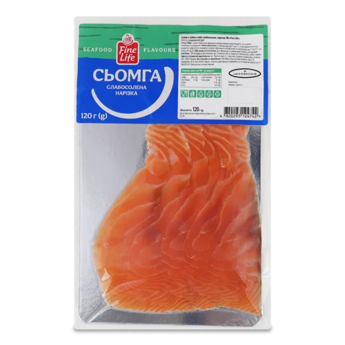 Лосось нарізка в/у, сл/с, 120 г