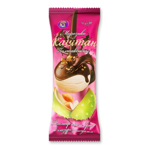 Ескімо Морозиво 14.5% Пломбір Крем-Брюле В Глазурі З Мигдалем, 70г