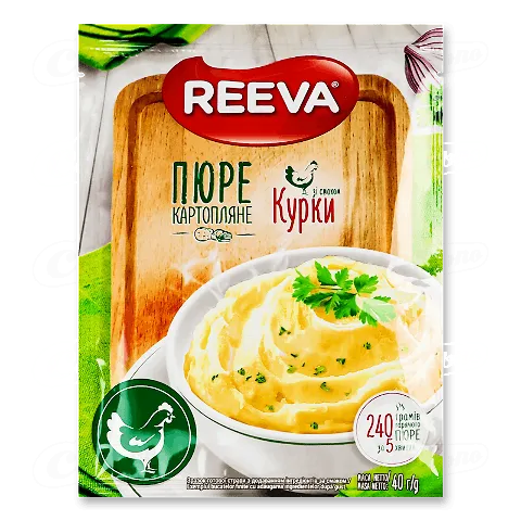 Пюре Reeva картопляне швидкого приготування зі смаком курки, 40г