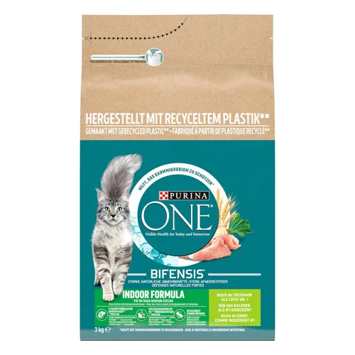 Корм сухий Purina One Indoor з індичкою для домашніх котів 3кг