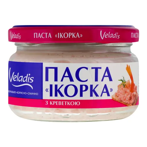 Паста з ікрою атлантичних риб з креветкою Ікорка Veladis с/б 160г