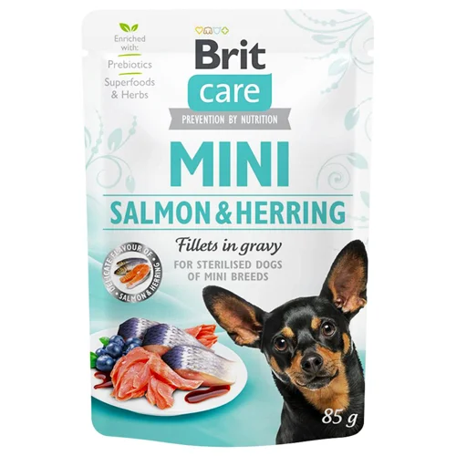 Корм вологий Brit Care з лососем та оселедцем для дорослих собак мініатюрних порід 85г