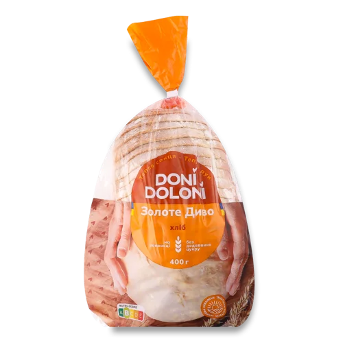 Хліб Нарізний Золоте Диво Doni Doloni М/у 400г, Вищого ґатунку