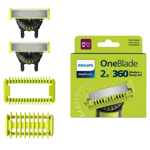 Леза змінні Philips OneBlade QP624/50 з насадками для тіла 2шт