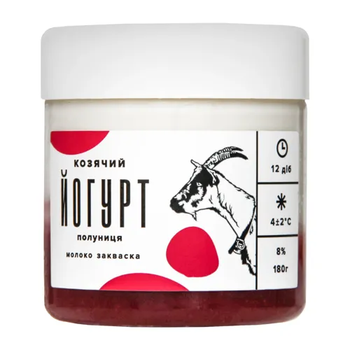 Йогурт 8% козячий Полуниця EatLokal с/б 180г