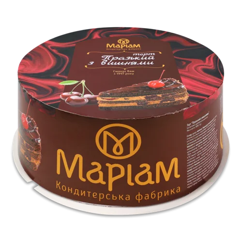 Торт Празький з Вишнями Маріам, В/К, 600г