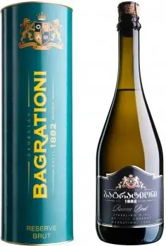 Вино ігристе Bagrationi Резерв біле брют 0.75л 12%