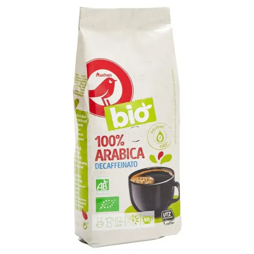 Кава Ашан біо арабіка мелена без кофеїну 250г