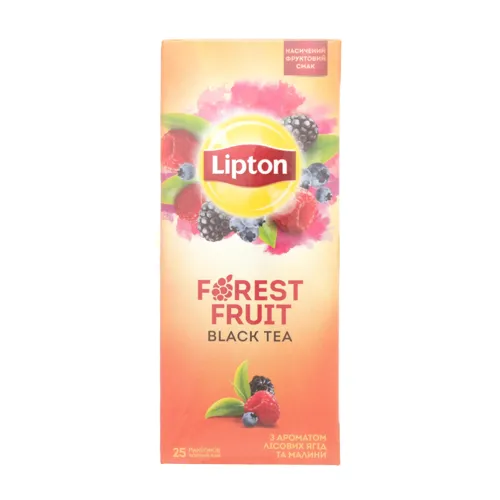 Чай чорний байховий ароматизований з гранулами ягід Forest Fruit Lipton к/у 25х1.8г