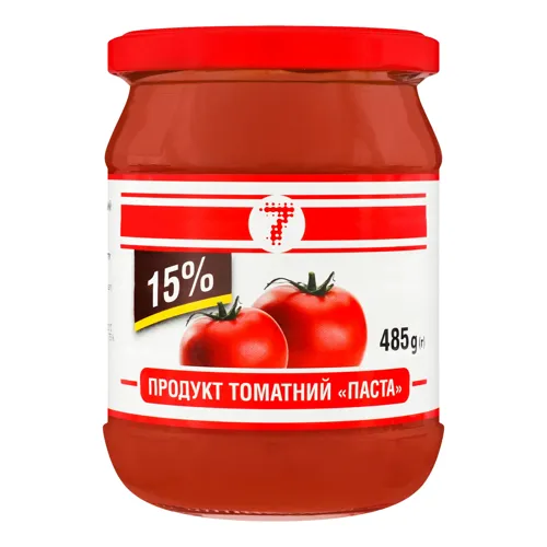 Продукт томатний 15% Паста 7 скляна банка 485г