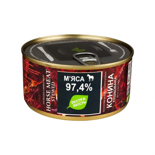 Конина тушкована Zdorovo з залізної банки 325г