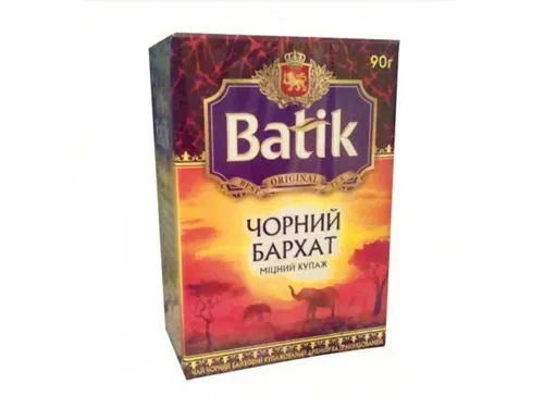 Чай чорний купажований дрібний та гранульований "Чорний бархат" Batik 90г