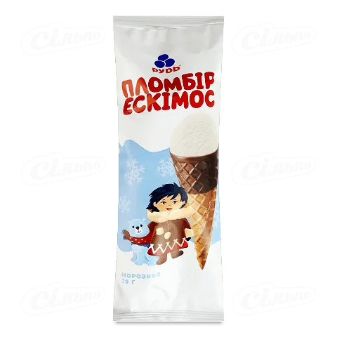 Морозиво Рудь Ескімос пломбір ріжок, 70г