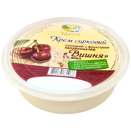 Крем сирковий Зарог Вишня 5% 430г