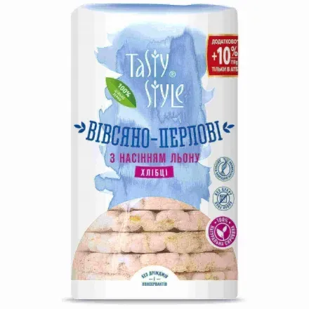 Хлібці 110г Tasty Style вівсяно-перлові з насінням льону м/уп