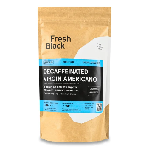 Кава зерно Fresh Black Virgin Americano декофеїнова,200г