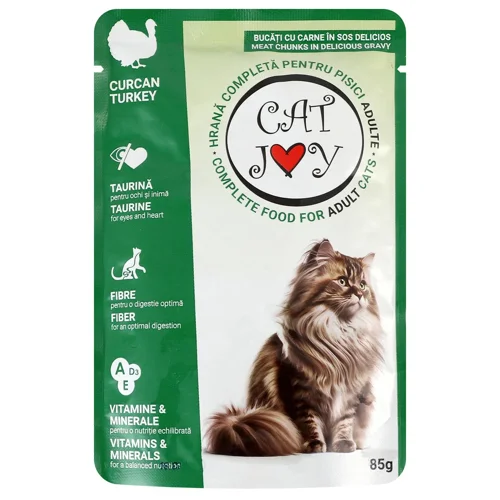 Корм вологий Cat Joy з індичкою для дорослих котів 85г