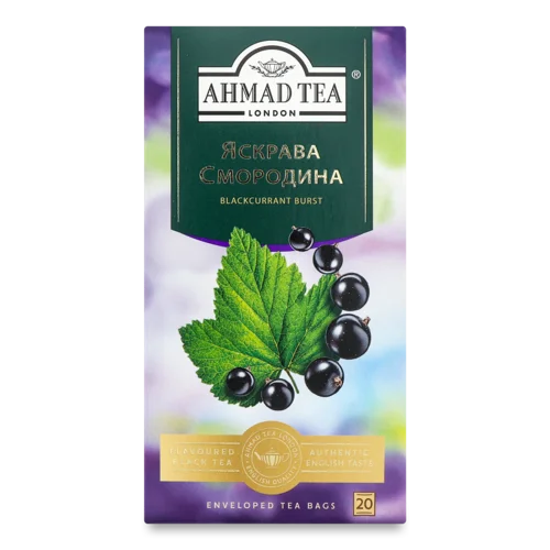 Чай Чорний Байховий Дрібний Яскрава Смородина Ahmad Tea, к/у 20х1.8г