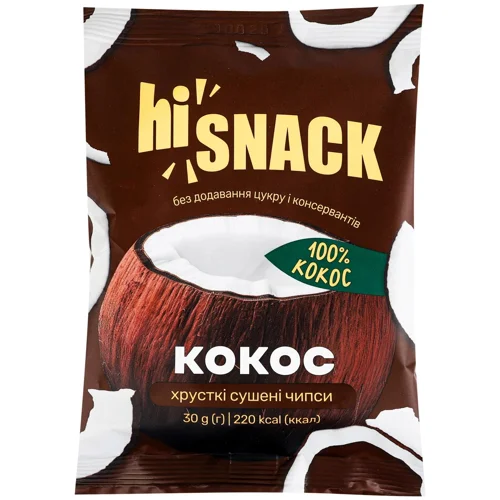 "ЧИПСИ КОКОСОВІ СУШ. ""HISNACK"", 30Г"