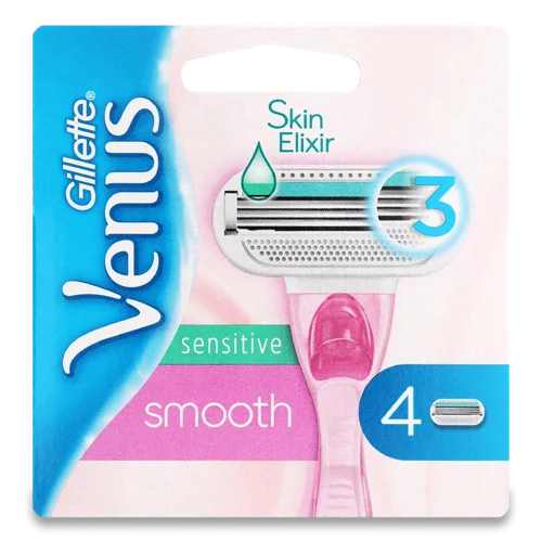 Гоління Змінні Касети Sensitive Smooth Venus Gillette 4шт, в/с