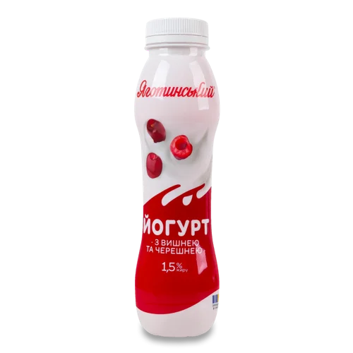 Йогурт Натуральний 1.5% з Вишнею та Черешнею Яготинський п/пл, 270г