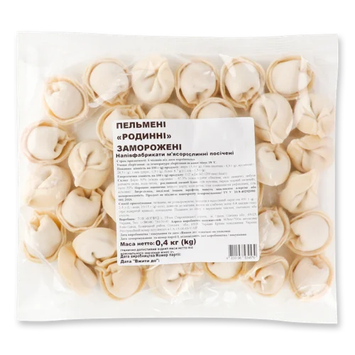 Пельмені Родинні ТОВ Югфуд, Морожені, м/у, 0.4 кг