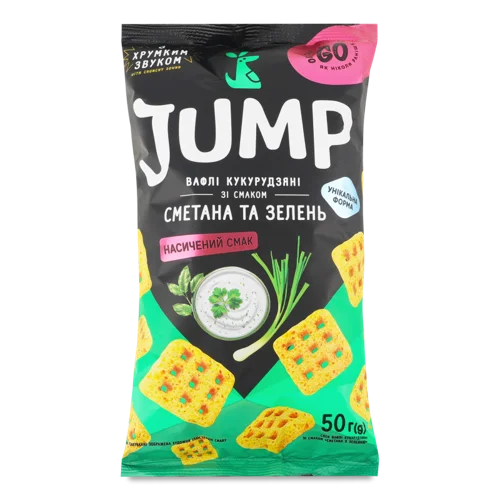 Вафлі Кукурудзяні Сметана Та Зелень, в/ґ, 50г