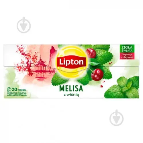 Lipton чай зелений cherry lemonbalm 20/24г