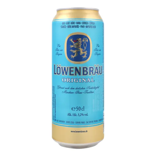 Пиво 0.5л 5.2% світле пастеризоване Original Lowenbrau з/б