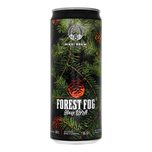 Пиво 0.33л 6% світле нефільтроване Forest Fog Hazy IPA Mikki Brew з/б