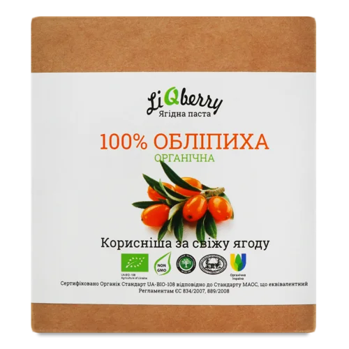 Паста Обліпихова Органічна, Вищого Ґатунку, Картонна Упаковка, 550г
