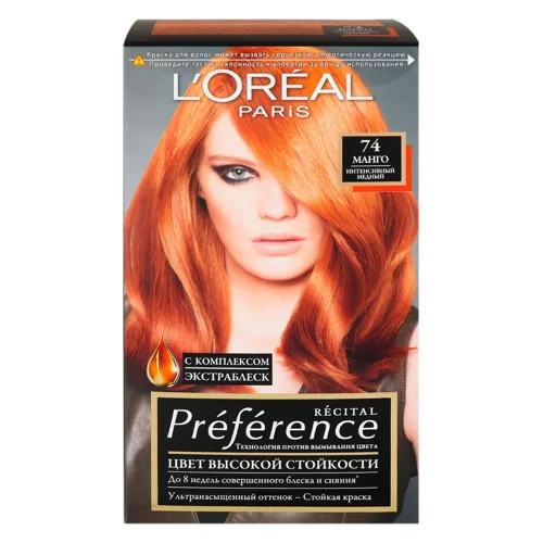Фарба для волосся L'oreal Paris Preference Core 74 Манго інтенсивний мідний