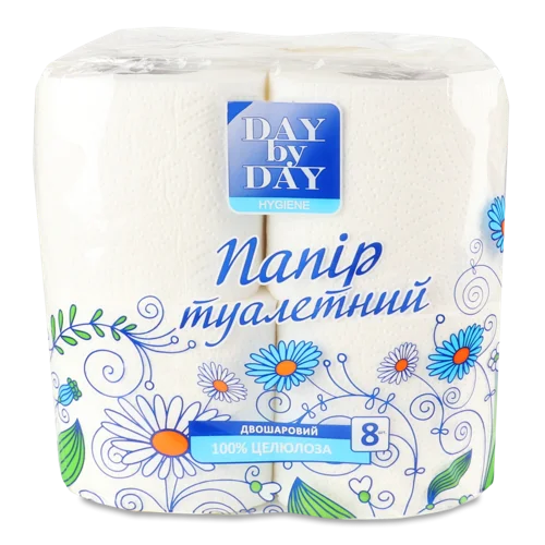 Туалетний Папір 2-Шаровий Day by Day, 8 шт, в/с