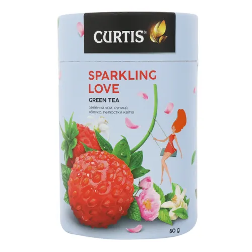 Чай зелений байховий листовий ароматизований Sparkling Love Curtis тубус 80г