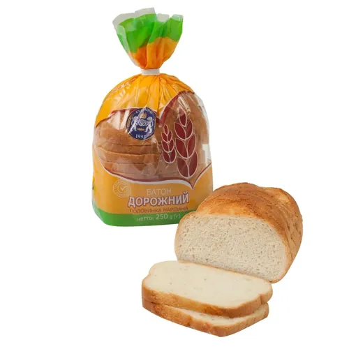 Батон Кулиничі Дорожній пшеничний половинка нарізаний 250г