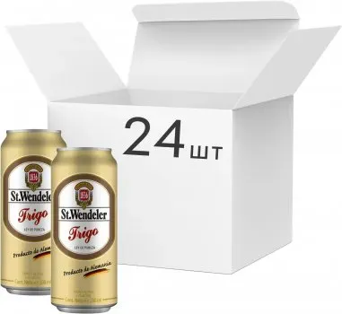 Упаковка пива St.Wendeler Weizen світле нефільтроване 5.1% 0.5л x 24