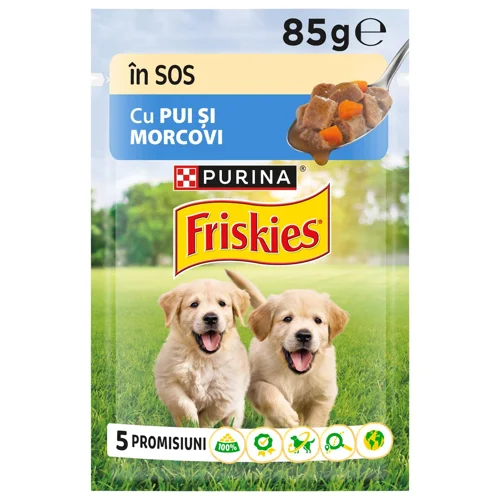 Корм вологий Friskies Junior з куркою та морквою для цуценят 100г