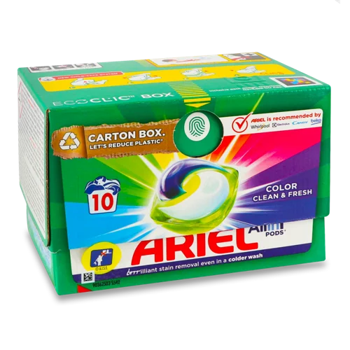 Засіб Мийний Рідкий Синтетичний у Капсулах Color Clean&Fresh Allin1 Pods Ariel, 10х19.3г