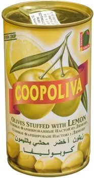 Оливки Coopoliva зелені з лимоном, 370мл