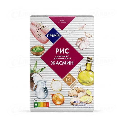 Рис «Премія»® «Жасмин» шліфований довгозернистий, 5*80г