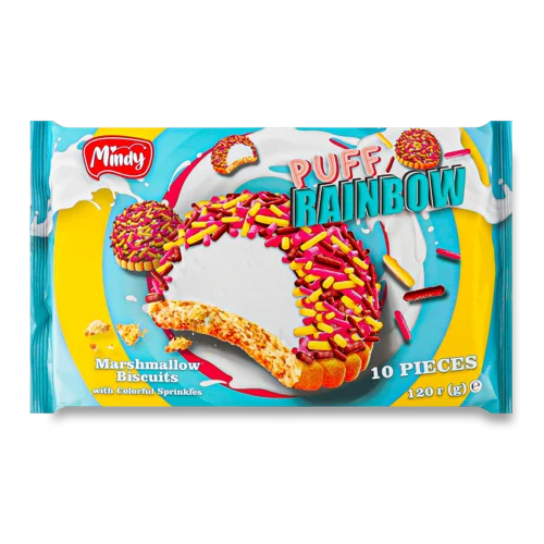 Десерт Puff Rainbow Mindy, Вищого Ґатунку, 120г