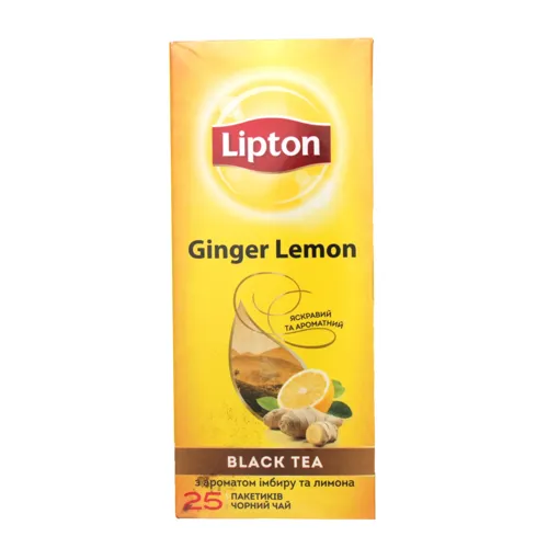 Чай чорний байховий з ароматом імбиру та лимона Ginger Lemon Lipton