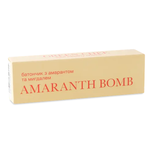 Батончик Амарантовий З Мигдалем, Вищого Ґатунку, Картонна Упаковка, 20г