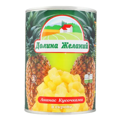 Ананас шматочки у сиропі Долина бажань 580мл