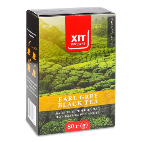 Чай Чорний Байховий Листовий З Ароматом Бергамота Earl Grey, к/у 80г