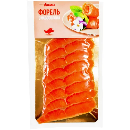 Форель Auchan слабосолена нарізка 120г