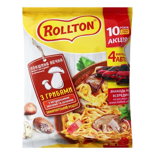 Локшина швидкого приготування Гриби по-домашньому Rollton м/у 95г