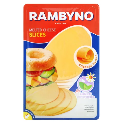 Сир плавлений Rambyno Чеддер нарізаний 45% 150г